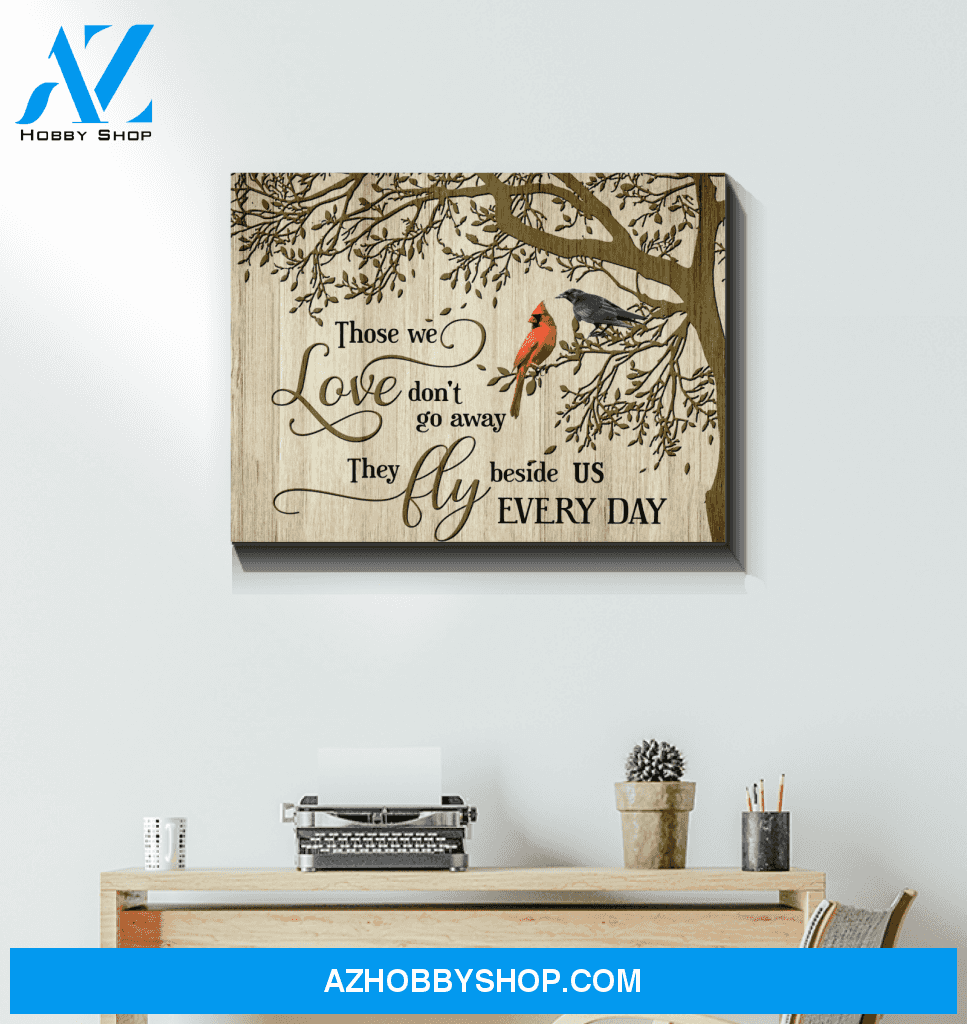 Cardinal Black Crow Those We Love Canvas Wall Art