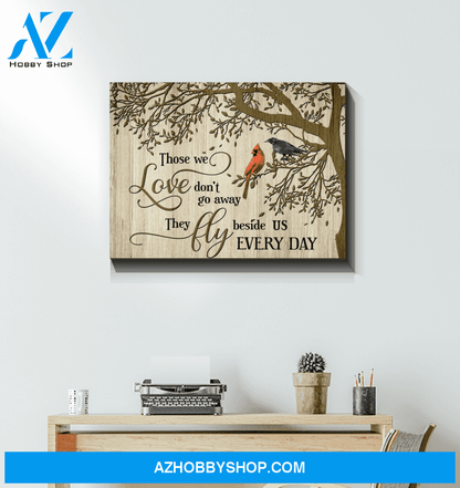 Cardinal Black Crow Those We Love Canvas Wall Art