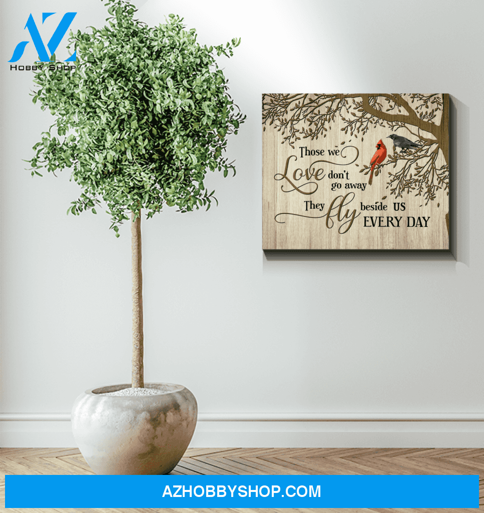 Cardinal Black Crow Those We Love Canvas Wall Art