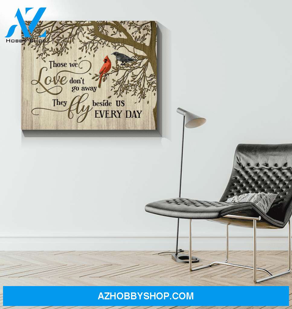 Cardinal Black Crow Those We Love Canvas Wall Art