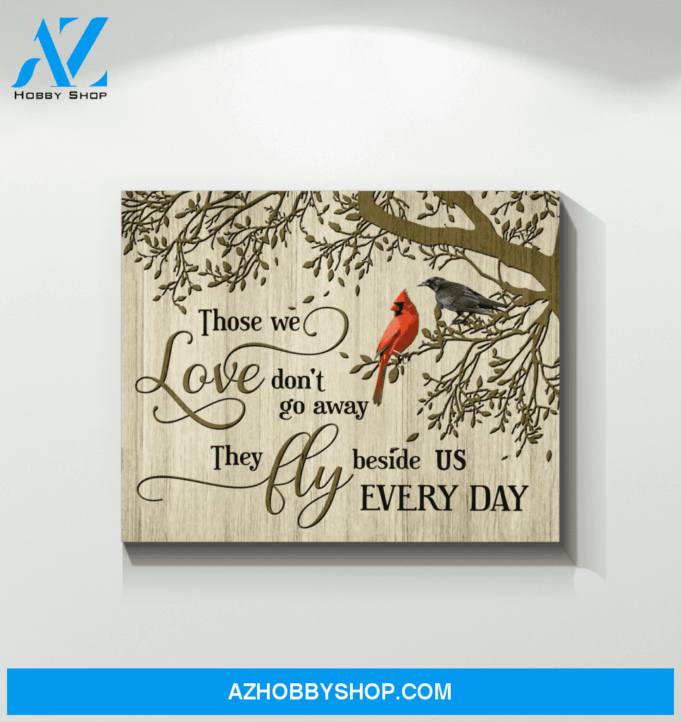 Cardinal Black Crow Those We Love Canvas Wall Art