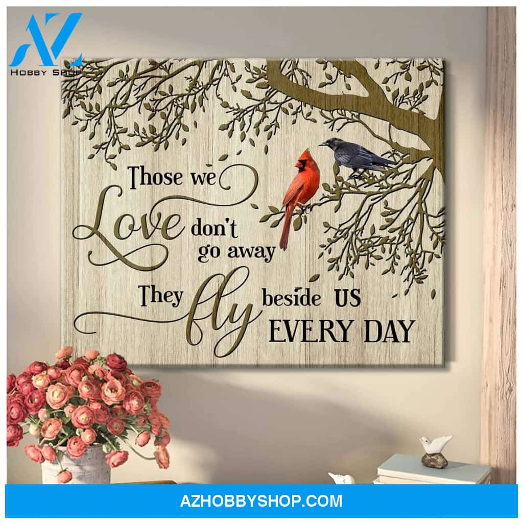 Cardinal Black Crow Those We Love Canvas Wall Art