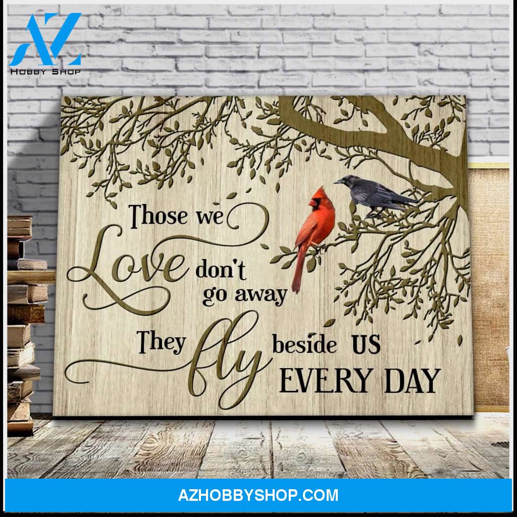 Cardinal Black Crow Those We Love Canvas Wall Art