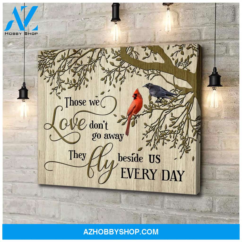 Cardinal Black Crow Those We Love Canvas Wall Art
