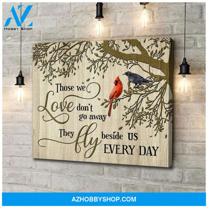 Cardinal Black Crow Those We Love Canvas Wall Art