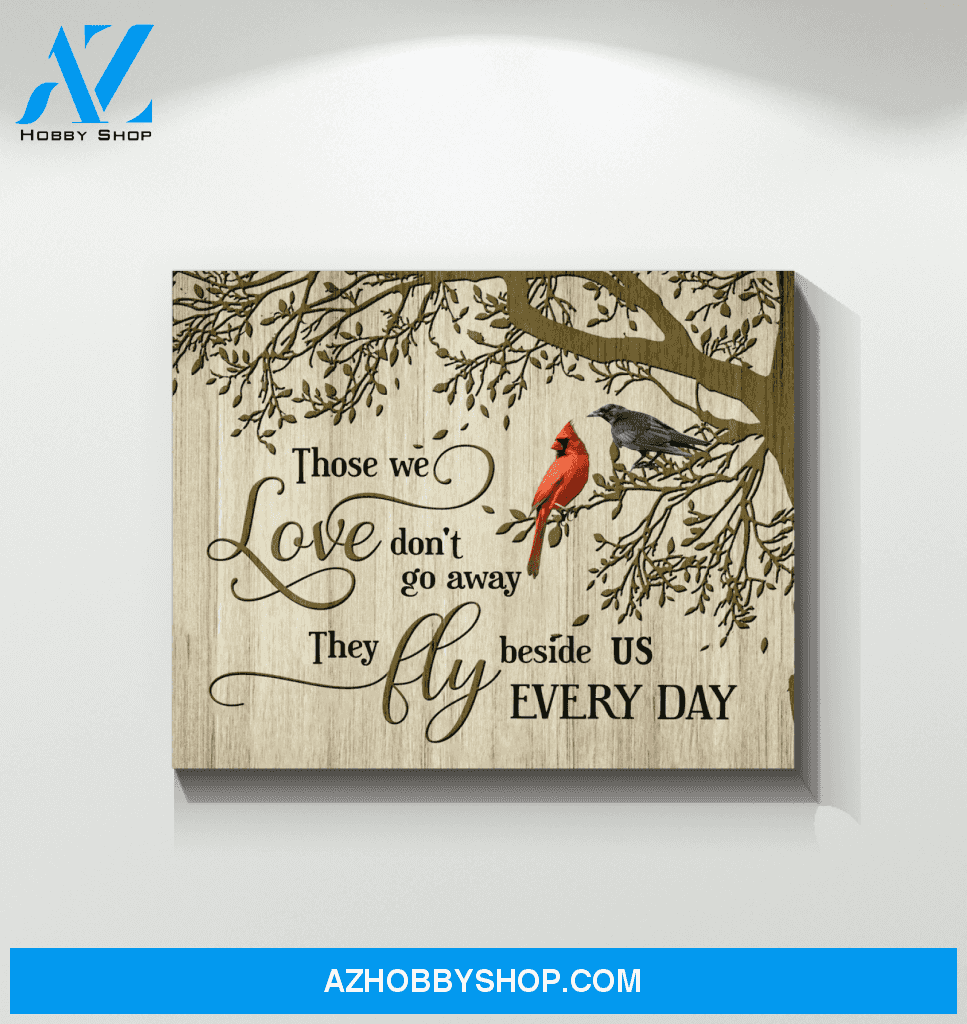 Cardinal Black Crow Those We Love Canvas Wall Art