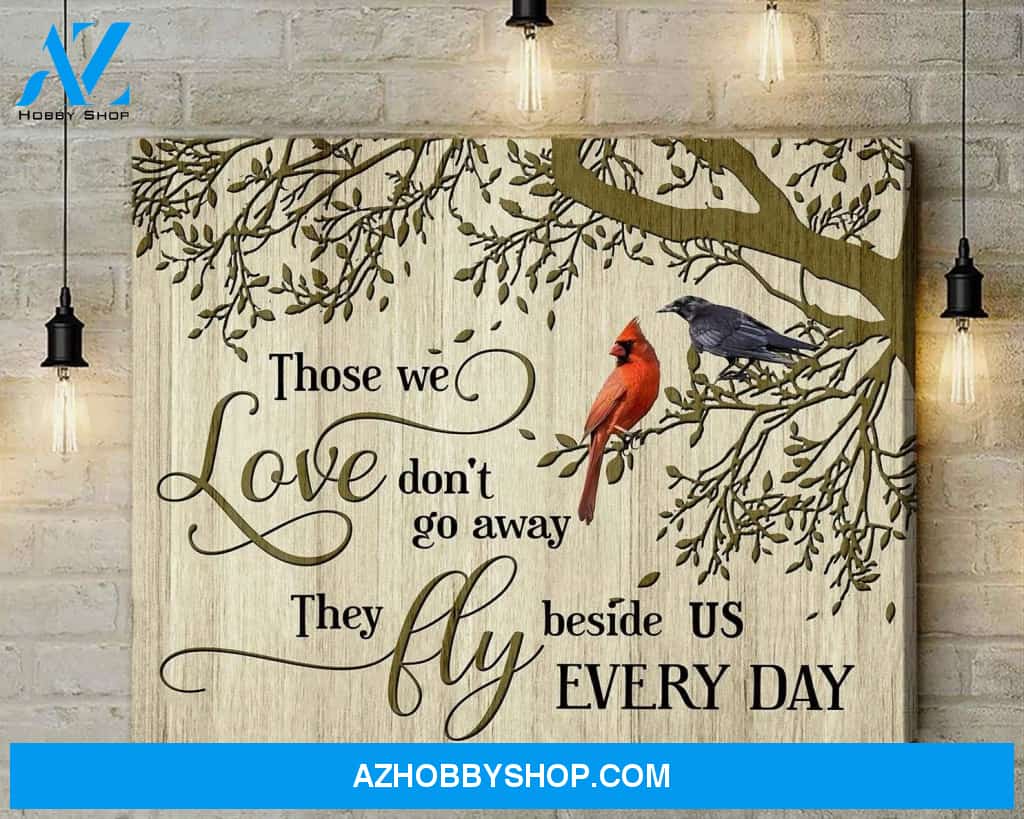 Cardinal Black Crow Those We Love Canvas Wall Art