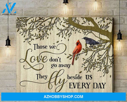Cardinal Black Crow Those We Love Canvas Wall Art