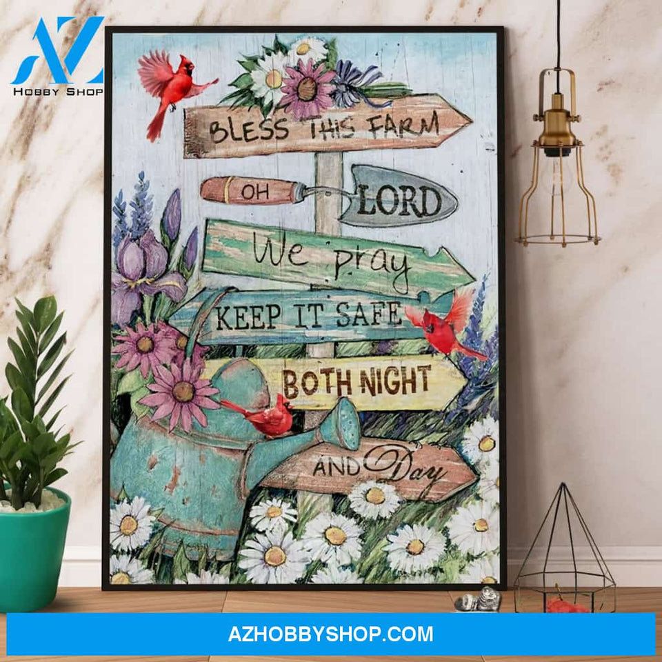 Cardinal Bless This Farm Oh Lord We Pray Keep It Safe Both Night And Day Canvas And Poster, Wall Decor Visual Art
