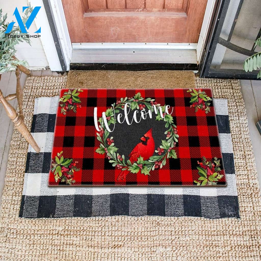 Cardinal Christmas Doormat Indoor And Outdoor Mat Entrance Rug Sweet Home Decor Housewarming Gift Gift Friend Family Christmas Holiday