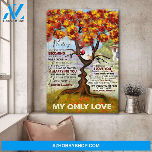 Cardinal couple and the tree - Marrying you was the best decision I have ever made - Couple Portrait Canvas Prints - Wall Art
