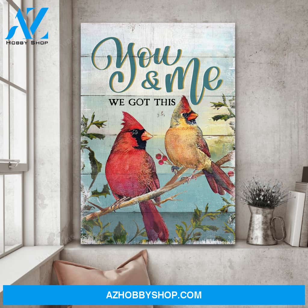 Cardinal couple, you and me we got this - Couple Portrait Canvas Prints - Wall Art