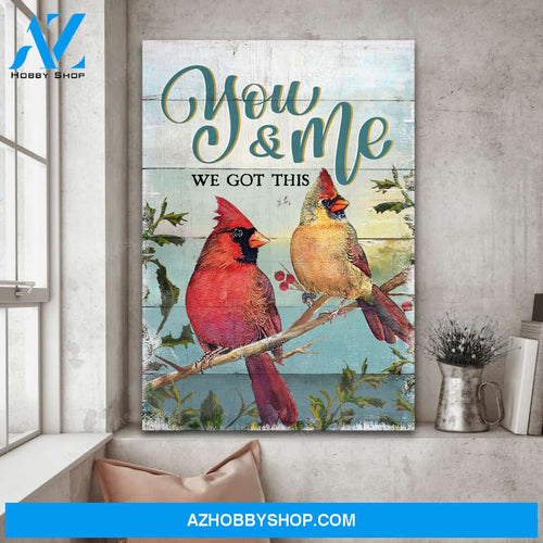 Cardinal couple, you and me we got this - Couple Portrait Canvas Prints - Wall Art