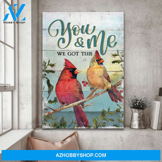 Cardinal couple, you and me we got this - Couple Portrait Canvas Prints - Wall Art