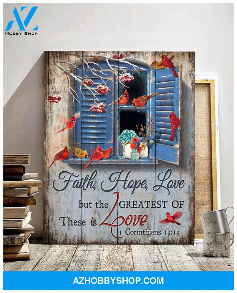 Cardinal Faith Hope Love Canvas Wall Art Decor