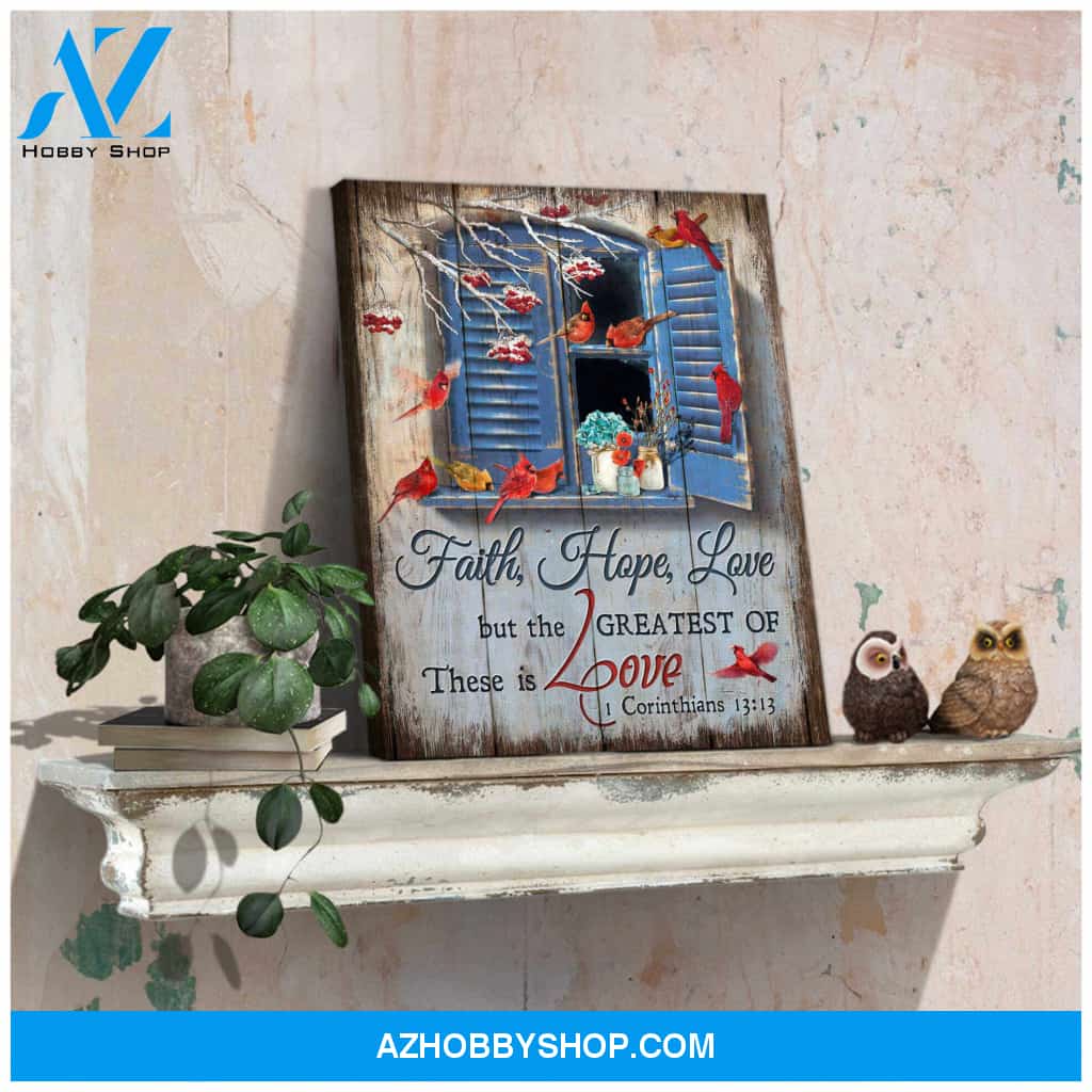 Cardinal Faith Hope Love Canvas Wall Art Decor