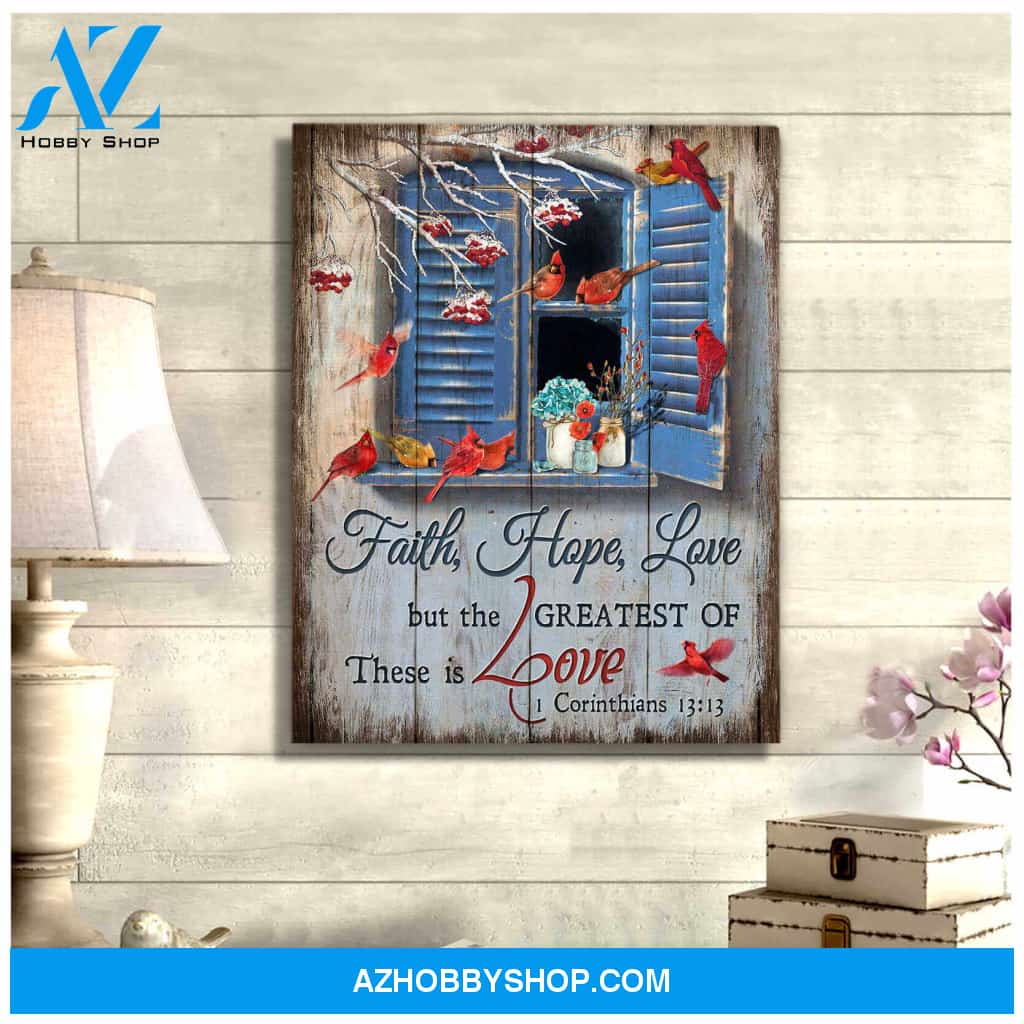 Cardinal Faith Hope Love Canvas Wall Art Decor