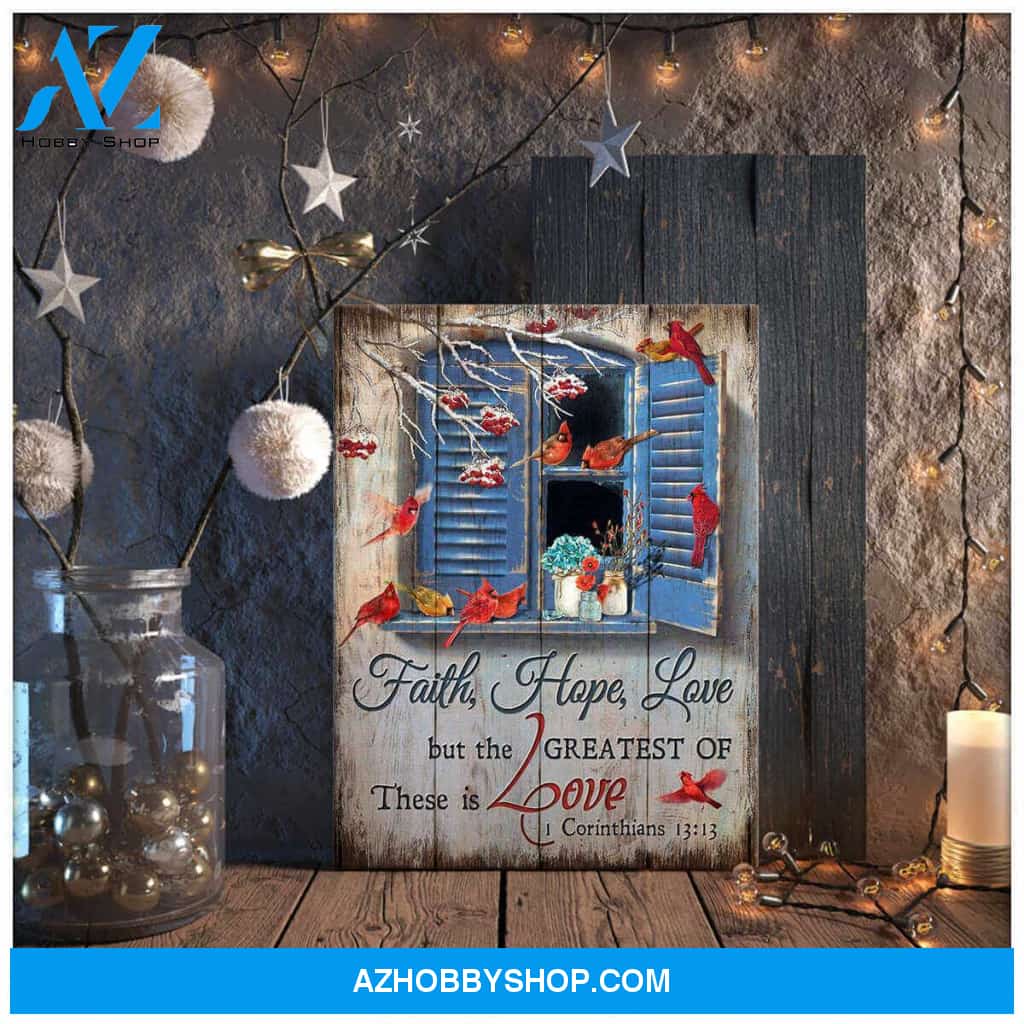Cardinal Faith Hope Love Canvas Wall Art Decor