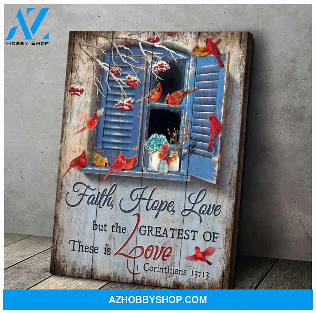 Cardinal Faith Hope Love Canvas Wall Art Decor