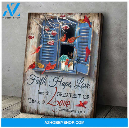 Cardinal Faith Hope Love Canvas Wall Art Decor