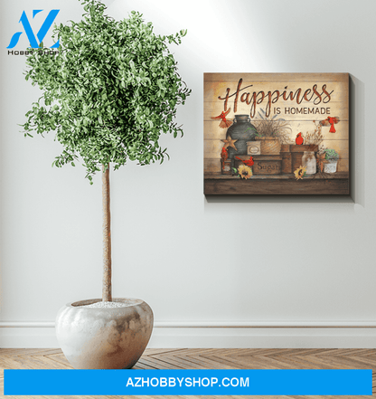 Cardinal Happiness Is Homemade Canvas Wall Art Unique Gifts