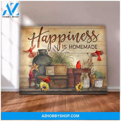 Cardinal Happiness Is Homemade Canvas Wall Art Unique Gifts