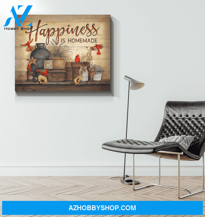 Cardinal Happiness Is Homemade Canvas Wall Art Unique Gifts