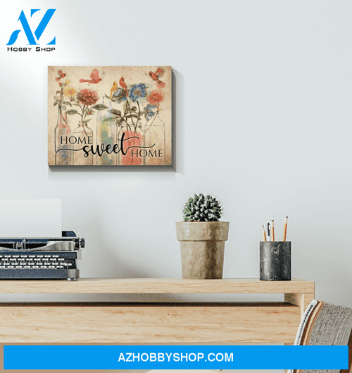Cardinal Home Sweet Home Wall Art Canvas Prints