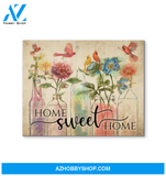 Cardinal Home Sweet Home Wall Art Canvas Prints