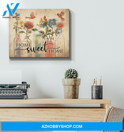 Cardinal Home Sweet Home Wall Art Canvas Prints