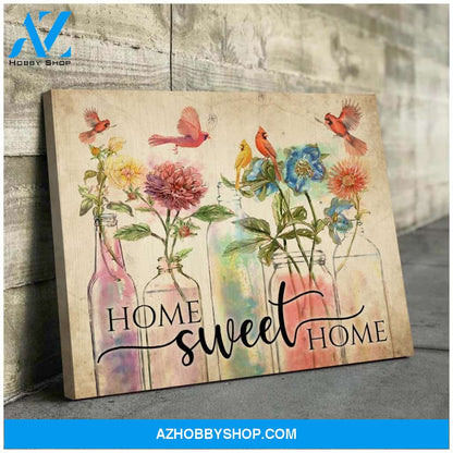 Cardinal Home Sweet Home Wall Art Canvas Prints