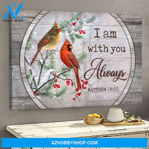 Cardinal - I am with you always Heaven Landscape Canvas Prints, Wall Art
