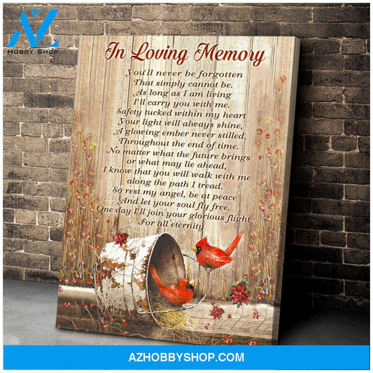 Cardinal In Loving Memory Canvas Wall Art Decor