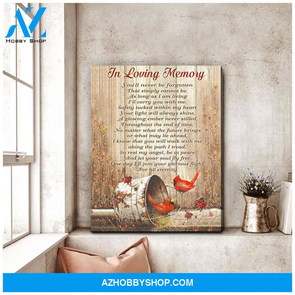 Cardinal In Loving Memory Canvas Wall Art Decor