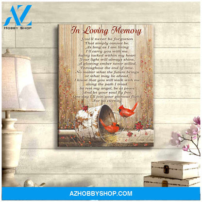 Cardinal In Loving Memory Canvas Wall Art Decor