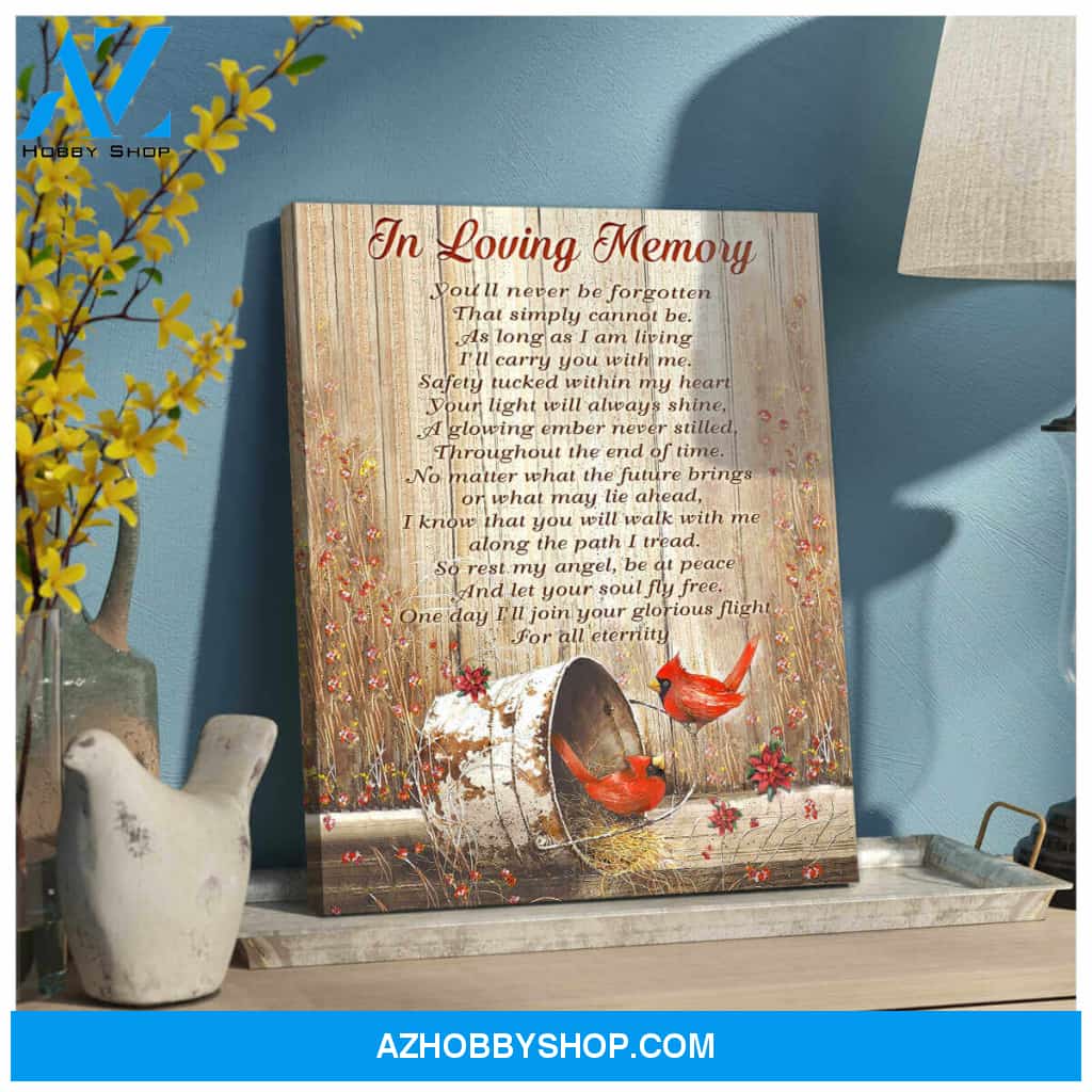 Cardinal In Loving Memory Canvas Wall Art Decor