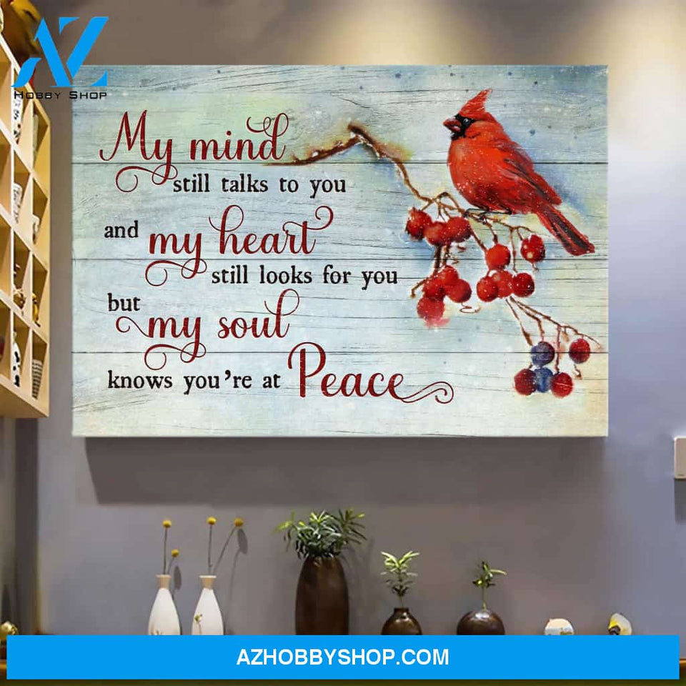 Cardinal in winter - My mind still talks to you - Heaven Landscape Canvas Prints - Wall Art