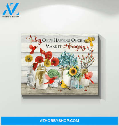 Cardinal Make It Amazing Canvas Wall Art Gift Family