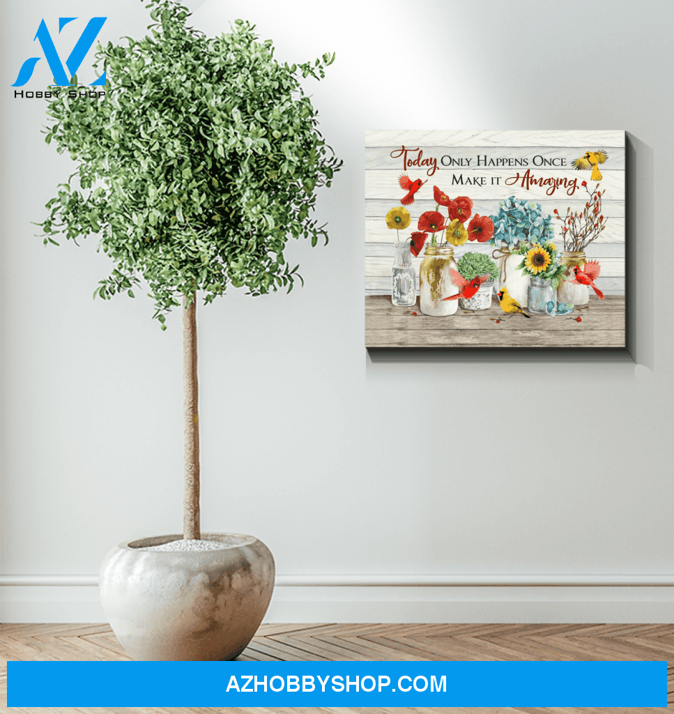 Cardinal Make It Amazing Canvas Wall Art Gift Family