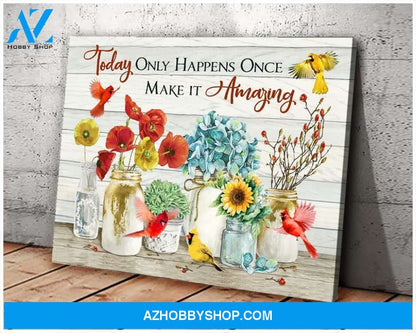 Cardinal Make It Amazing Canvas Wall Art Gift Family