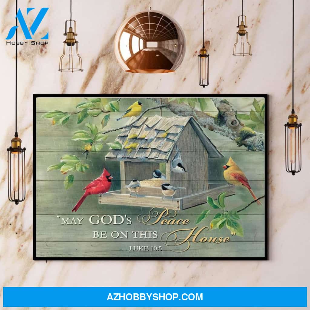 Cardinal May God’S Peace Be On This House Canvas And Poster, Wall Decor Visual Art