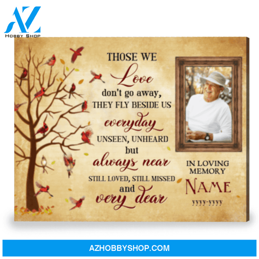 Cardinal Memorial Art Sympathy Gift For Loss Of Loved One Customized Canvas
