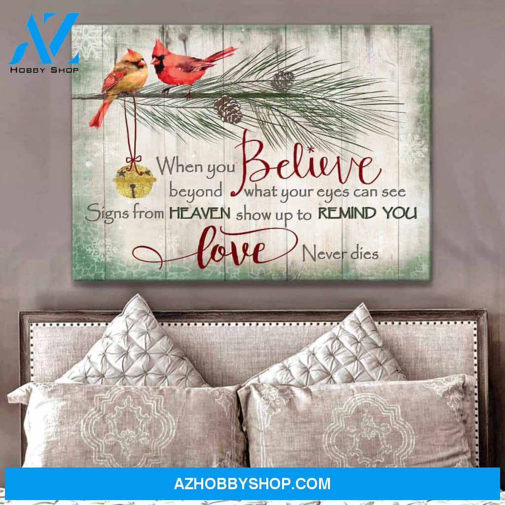 Cardinal Memorial Canvas When you believe Wall Art Decor
