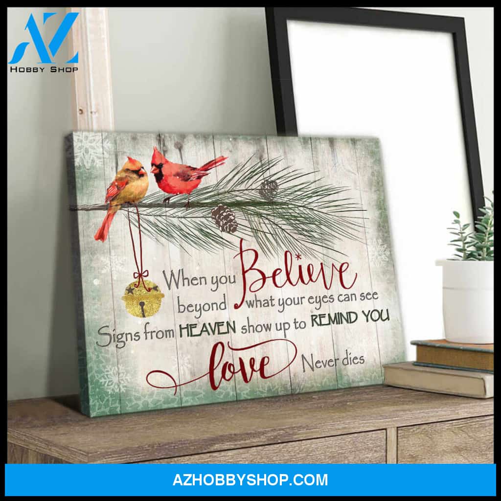 Cardinal Memorial Canvas When you believe Wall Art Decor