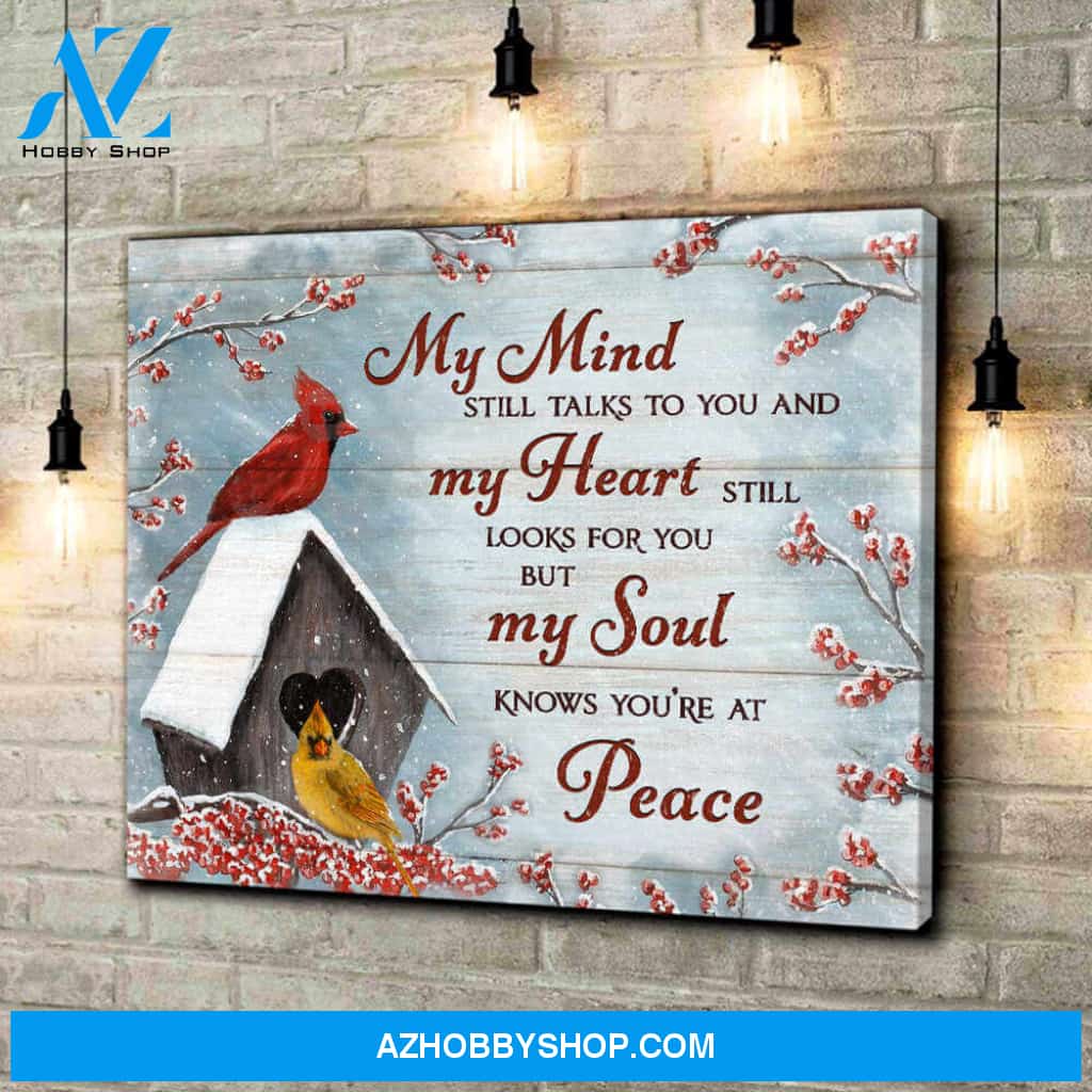 Cardinal My Mind Still Talks To You Canvas Wall Art Decor