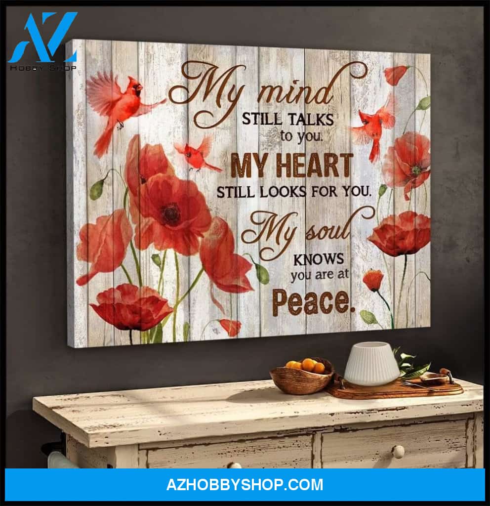 Cardinal Peace Canvas Wall Art Gift Family