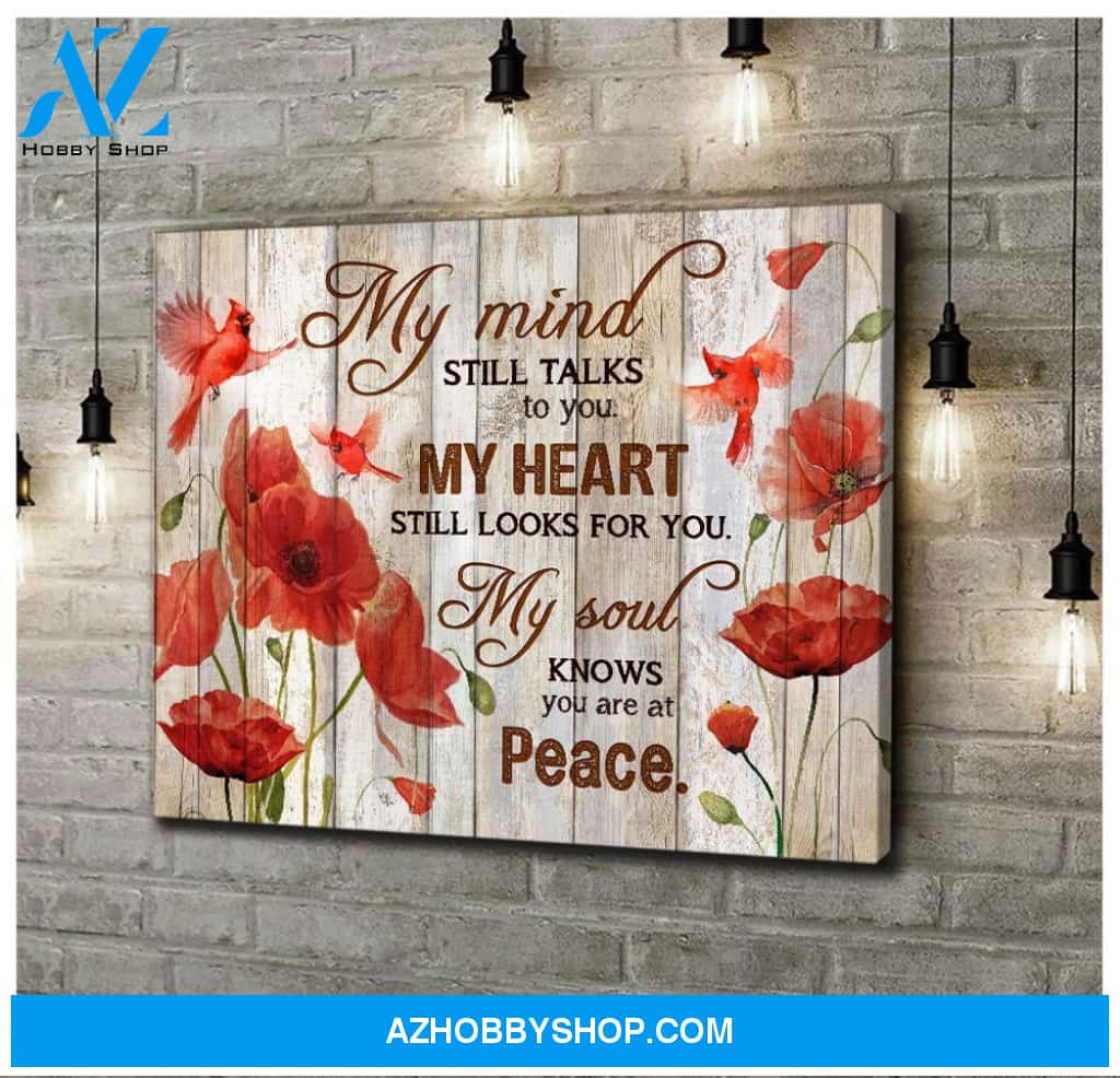 Cardinal Peace Canvas Wall Art Gift Family