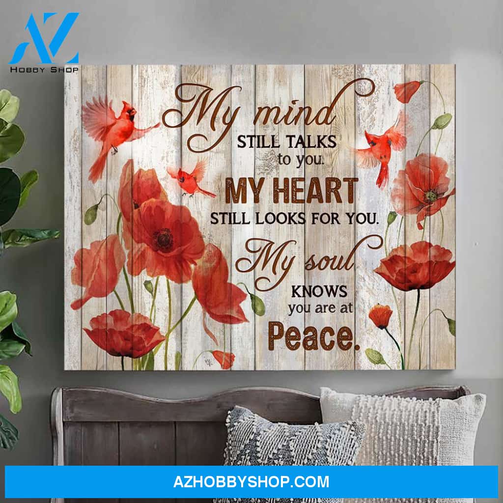 Cardinal Peace Canvas Wall Art Gift Family