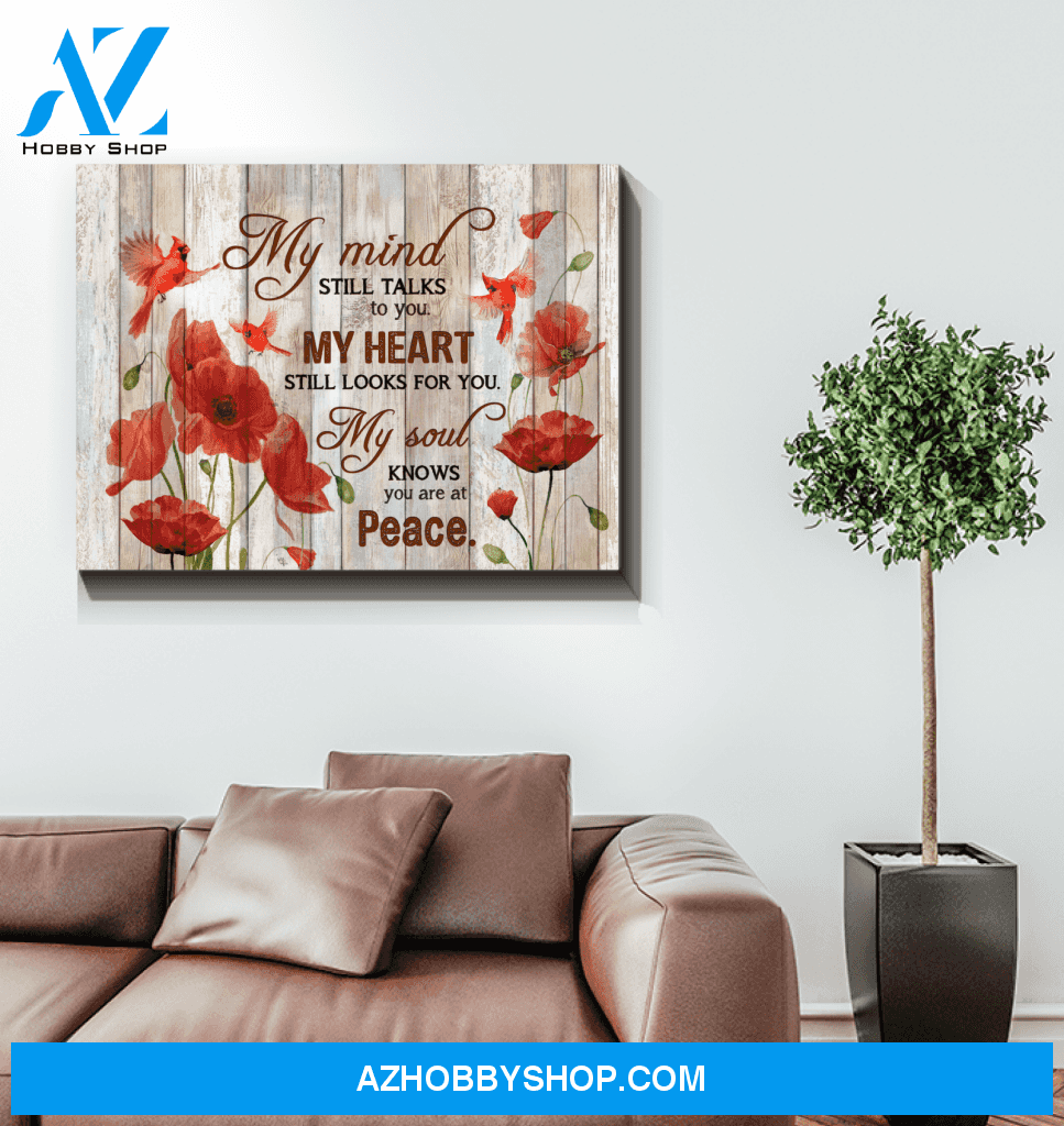 Cardinal Peace Canvas Wall Art Gift Family