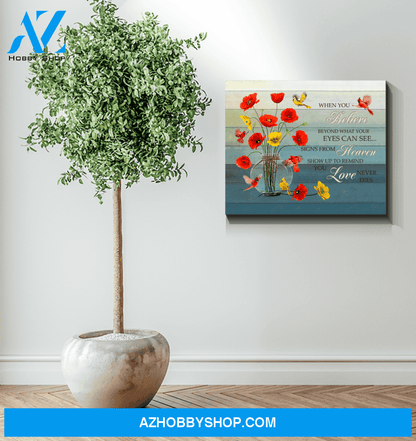 Cardinal Poppies When You Believe Canvas Wall Art